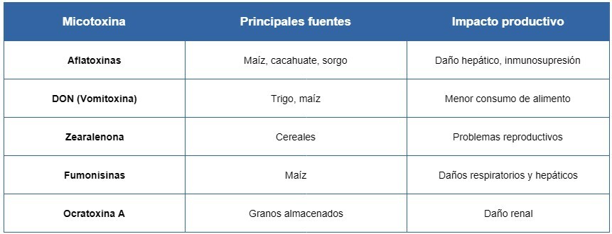 tabla1 - Las micotoxinas más relevantes