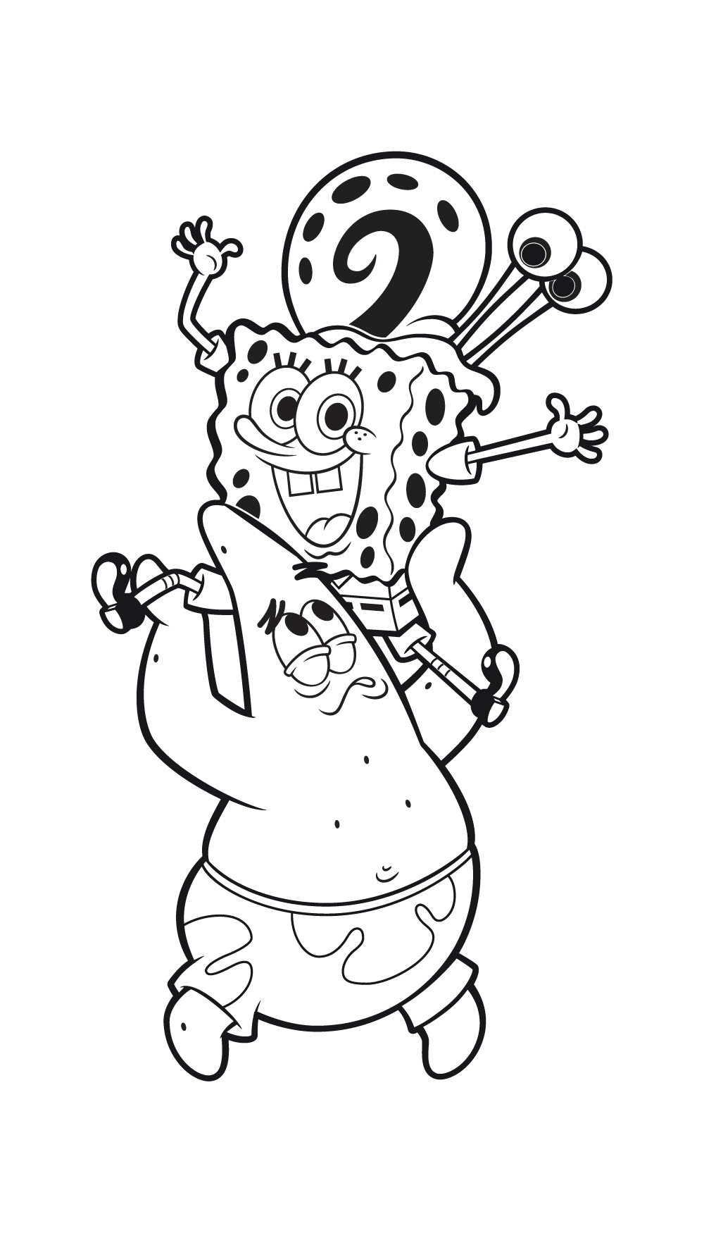 SpongeBob, Patrick, and Gary