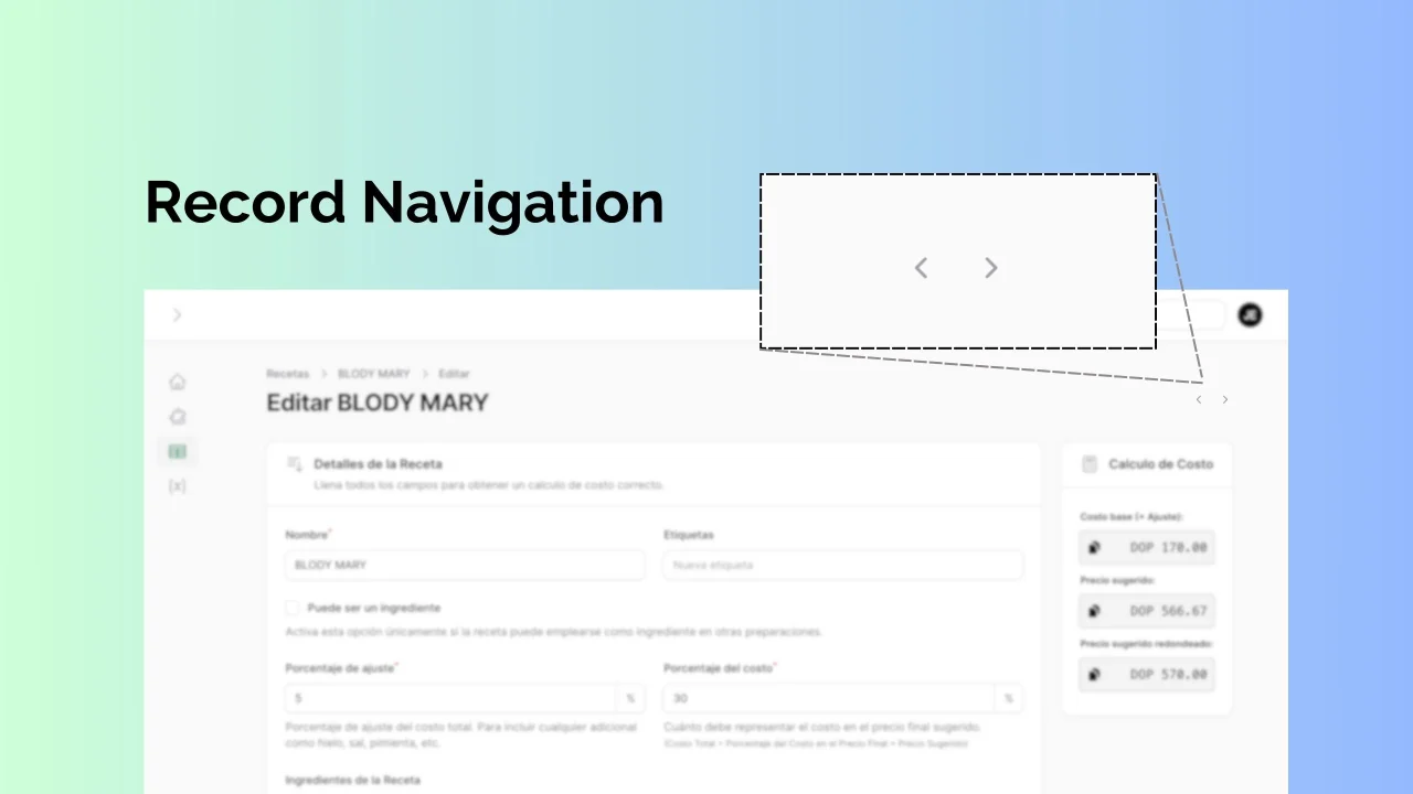 Record Navigation plugin screenshot