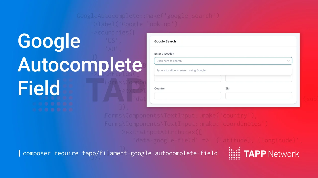 Google Autocomplete Field plugin screenshot
