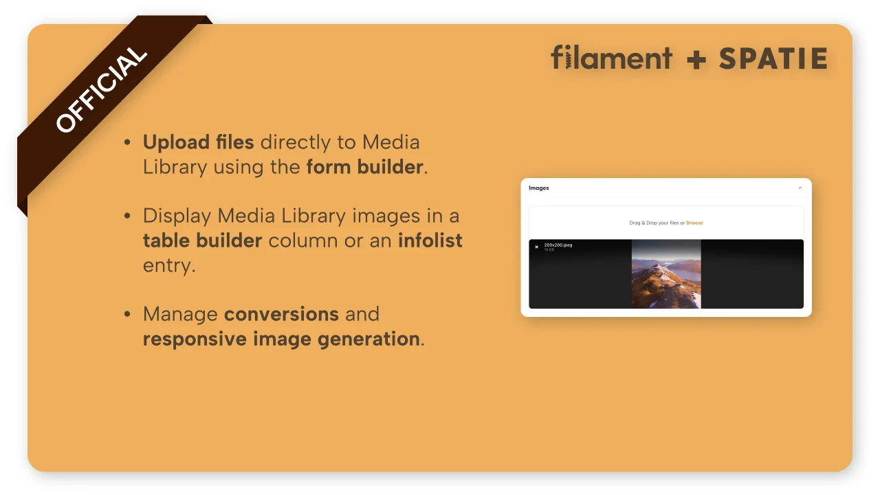 Spatie Media Library plugin screenshot