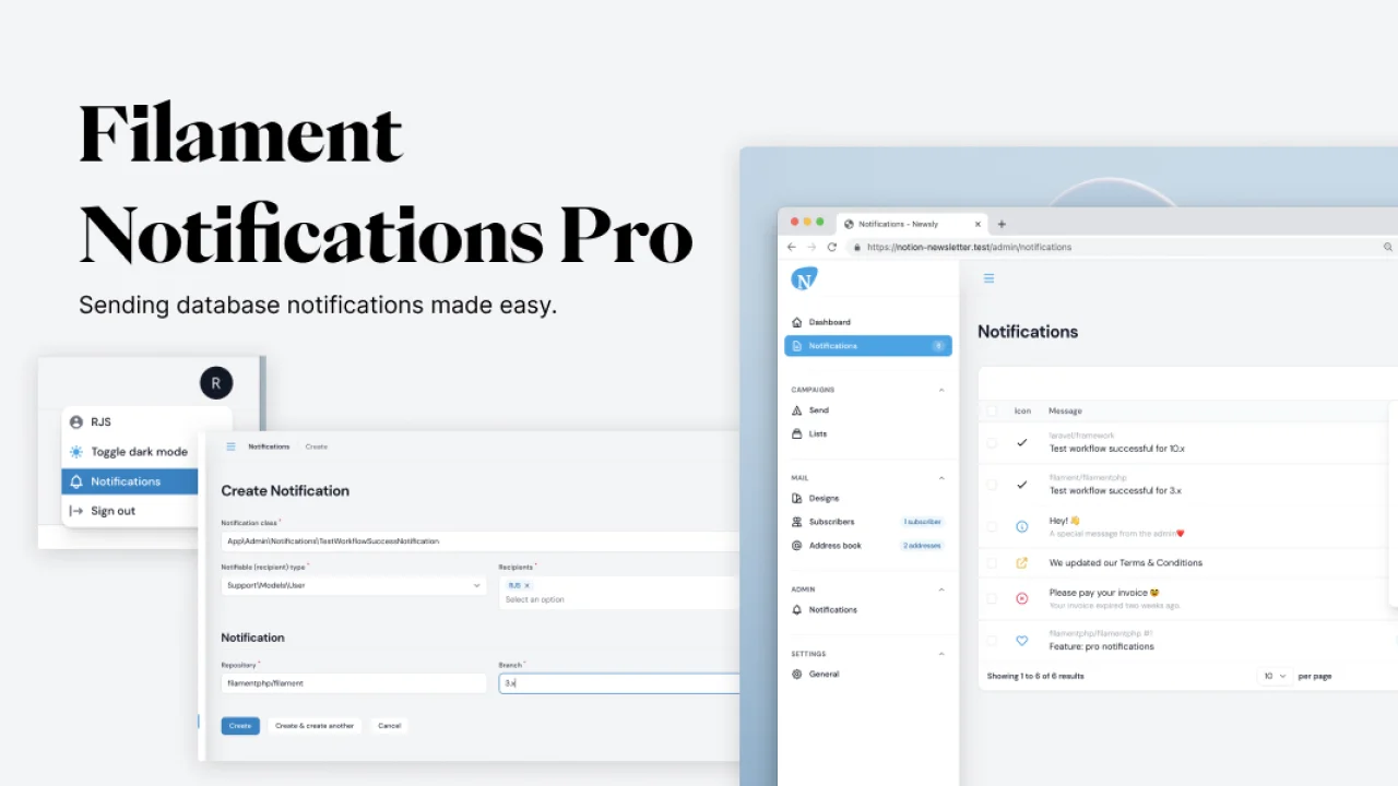 Notifications Pro plugin screenshot