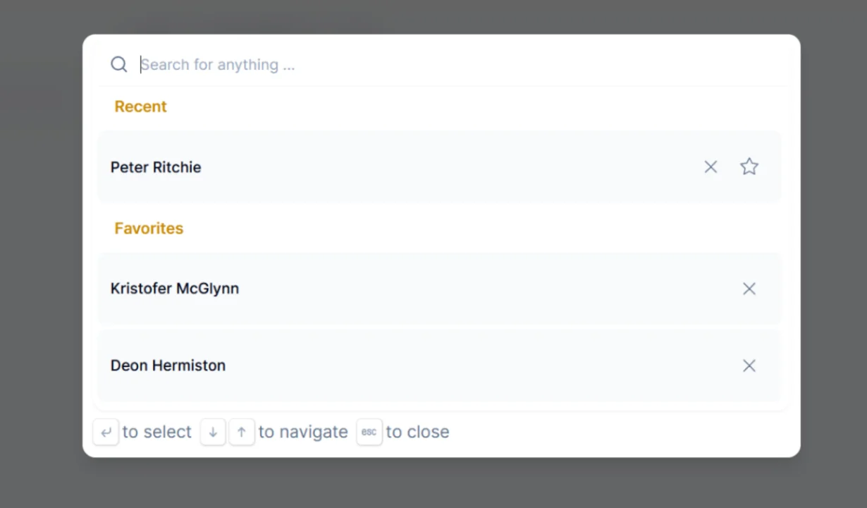 Global Search Modal plugin screenshot