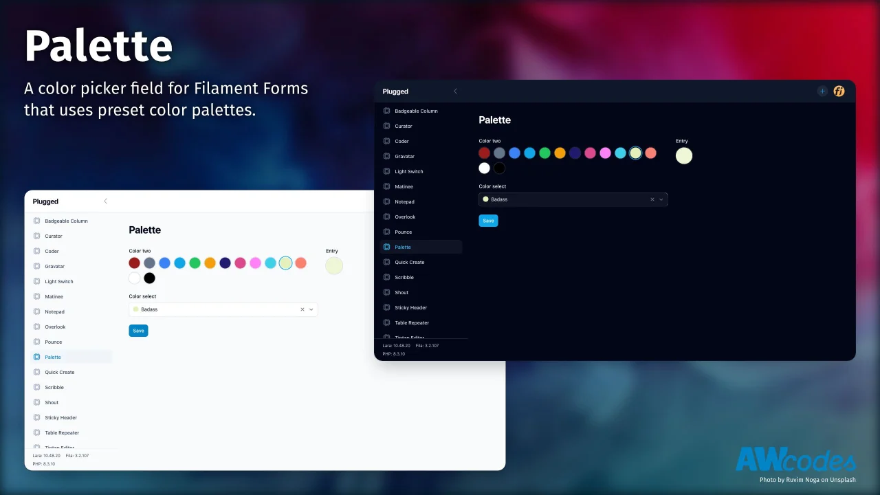Palette plugin screenshot