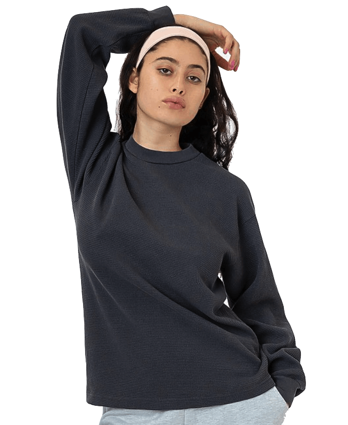 Custom LA Apparel LS Heavy Thermal Crew Neck Coastal Reign