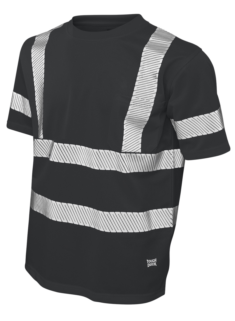Tee Segmented Custom Tough Duck Mesh Safety Tee with Segmented Stripes - Coastal Reign