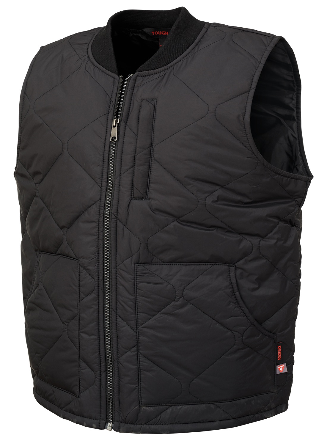 thumbnail image 2 of Tough Duck Men's Quilt Lined Vest - 12oz Cotton Duck Shell, Polyester Insulation, Work Vest With Pockets 2 of 13