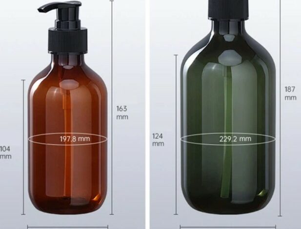 PET Round Shoulder Pump Shampoo and Conditioner Bottles