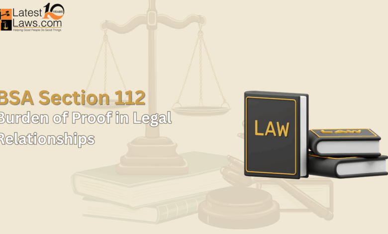 Section 112 of Bharatiya Sakshya Adhiniyam, 2023 – Burden of Proof in Legal Relationships