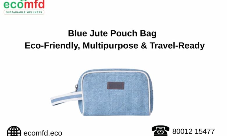 Blue Jute Pouch Bag – Eco-Friendly, Multipurpose & Travel-Ready