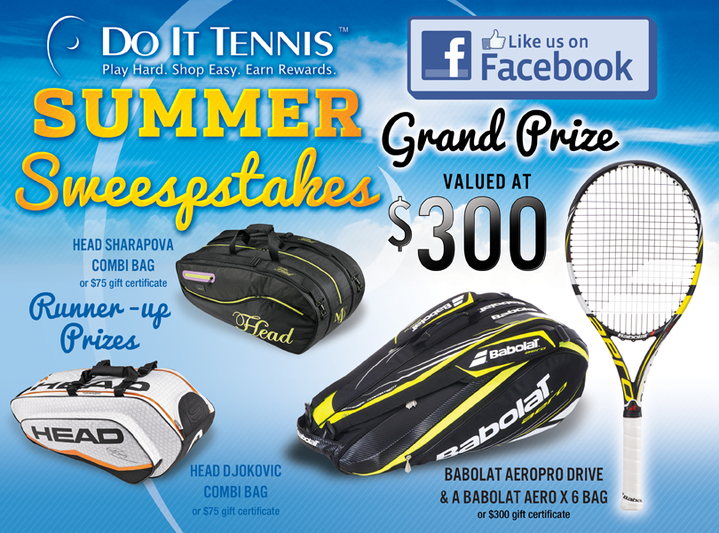 Win a Pro Tennis Racquet, Tennis Bags and more with Do it Tennis Sweepstakes