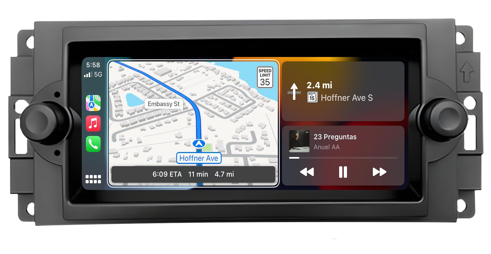 4Core Car Radio for Dodge Ram 2006-2008, Chrysler 300, Jeep, GPS & Bluetooth