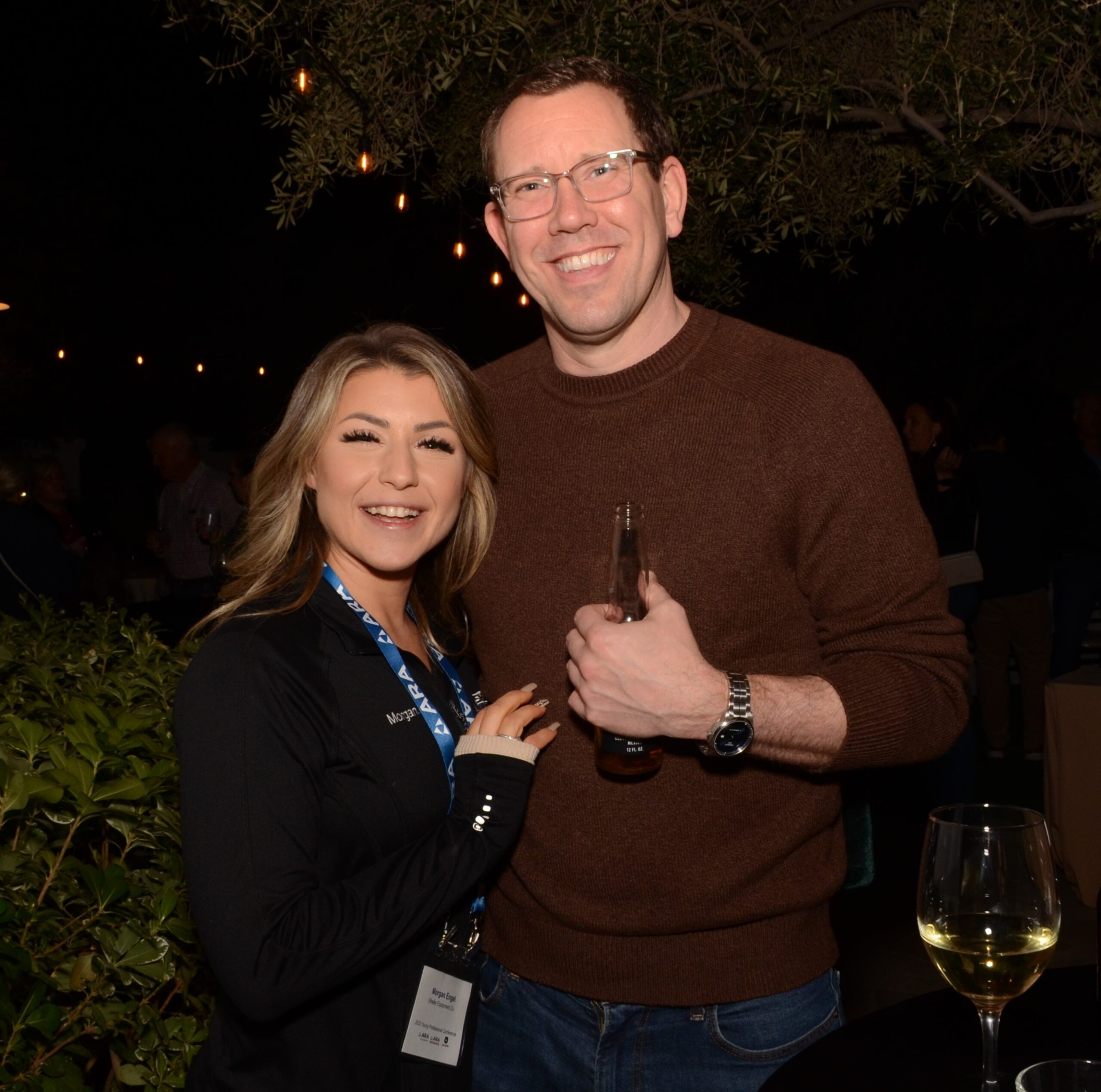 ARA Young Professional conference attendee Morgan Engel of Shafer Equipment Rental, Chambersburg, Pa., left, with conference speaker Galen Emanuele.