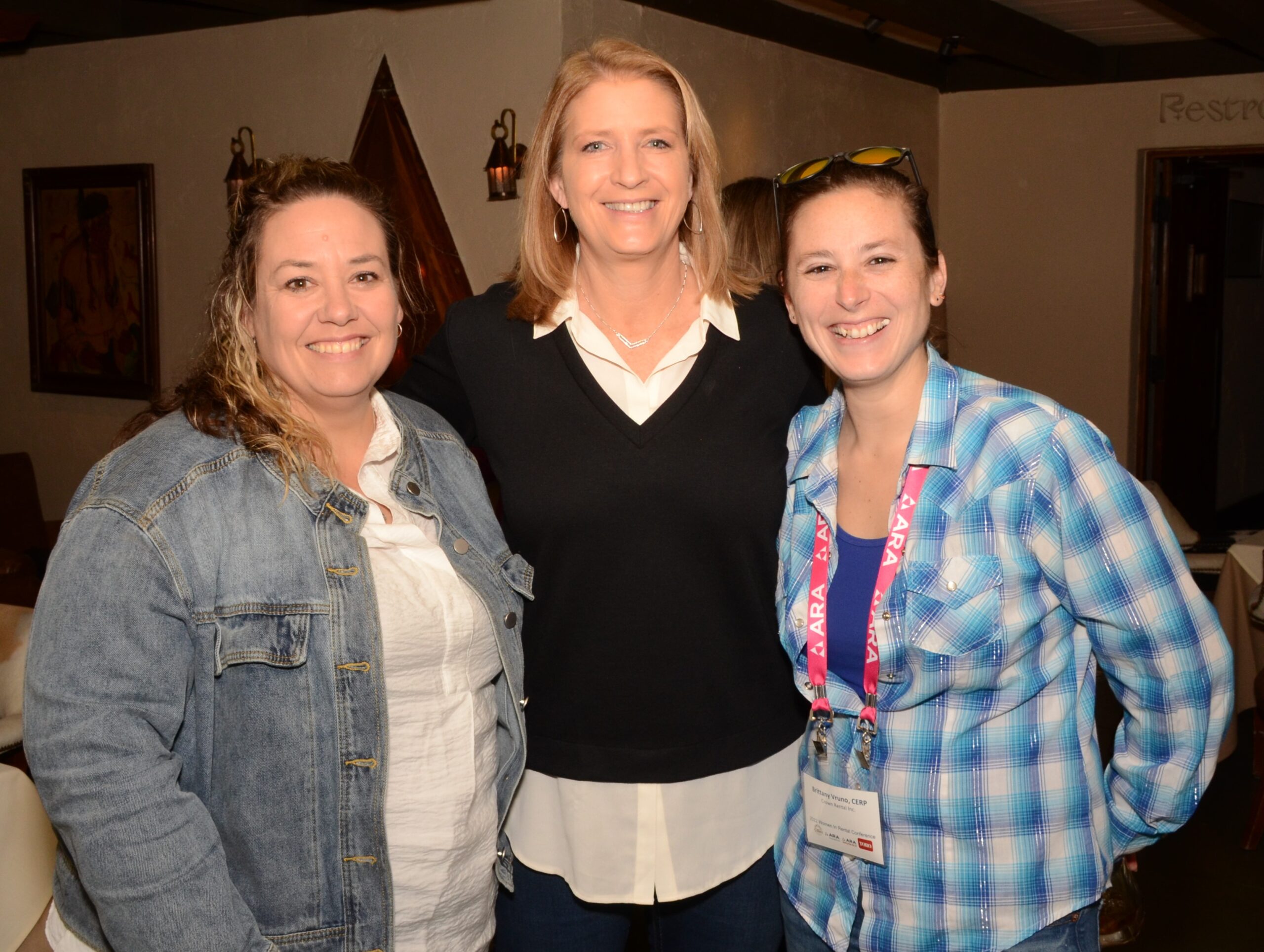 Brittany Vruno, CERP, of Crown Rental, Burnsville, Minn., right, with industry peers at the ARA Women in Rental conference 2022.