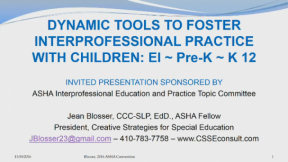 Dynamic Tools to Foster Interprofessional Practice with Children