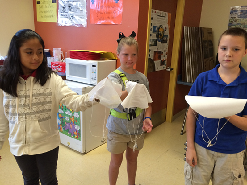 Fifth grade Lesson Engineering Design Project Parachutes (Day 1)