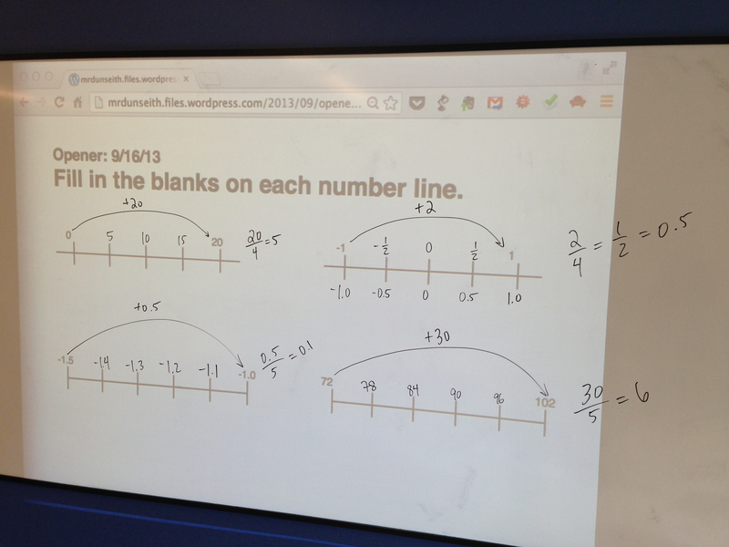 Ninth grade Lesson Introducing the Number Line Project