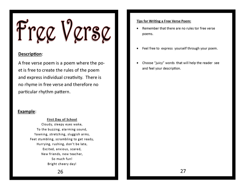 Fourth Grade Lesson The Freedom Of Free Verse Poetry Fourth Grade Lesson The Freedom Of Free Verse Poetry