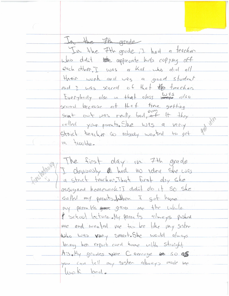 Eleventh grade Lesson Writing A Personal Narrative, Day 2 of 2