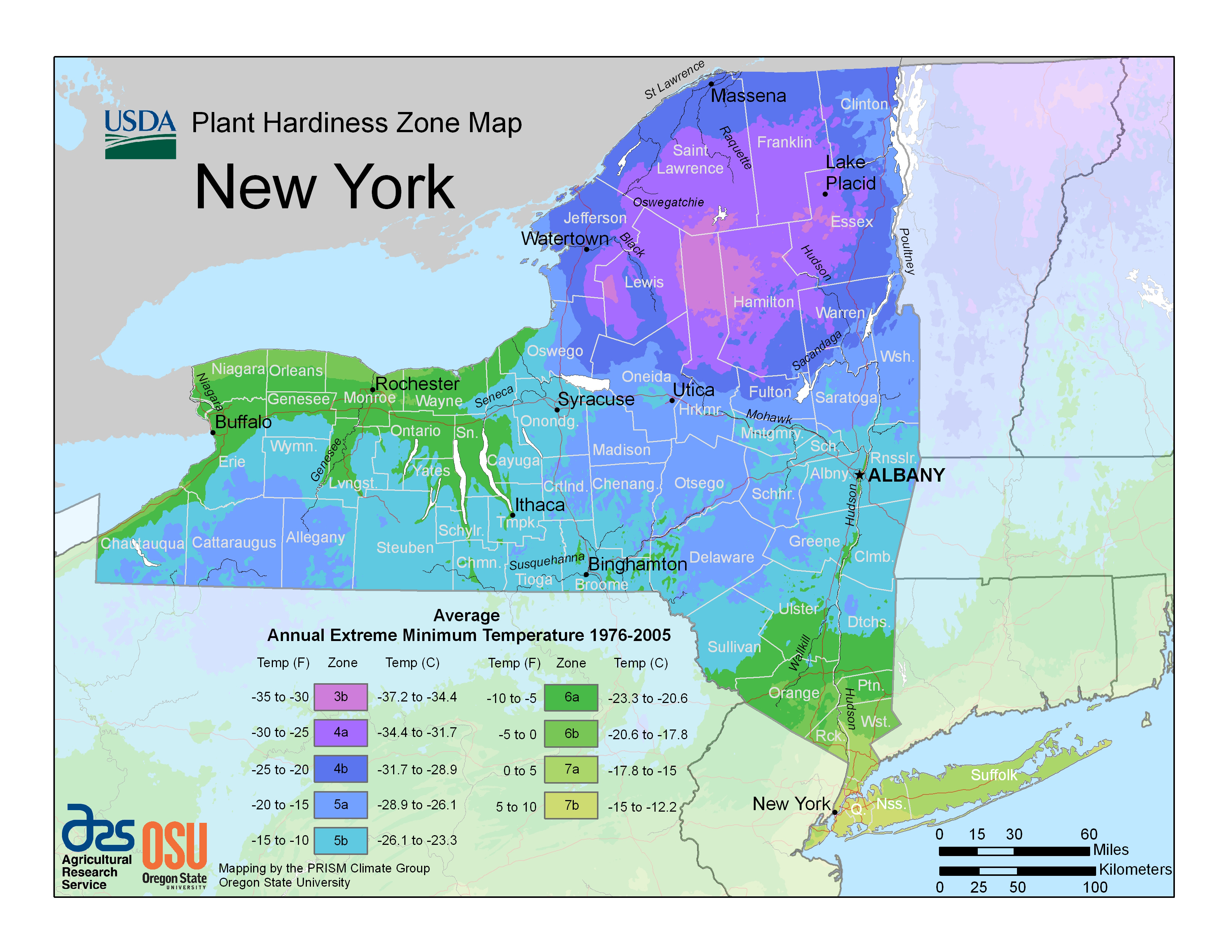 new york state weather map New Hardiness Zone Map For New York new york state weather map
