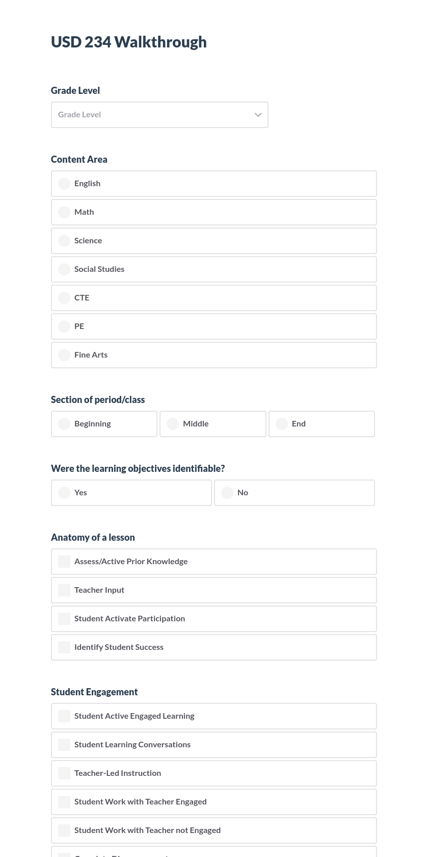 Classroom Walkthrough Preview