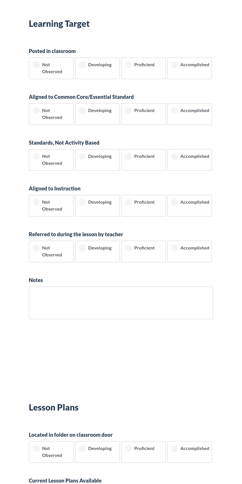 Classroom Walkthrough Preview