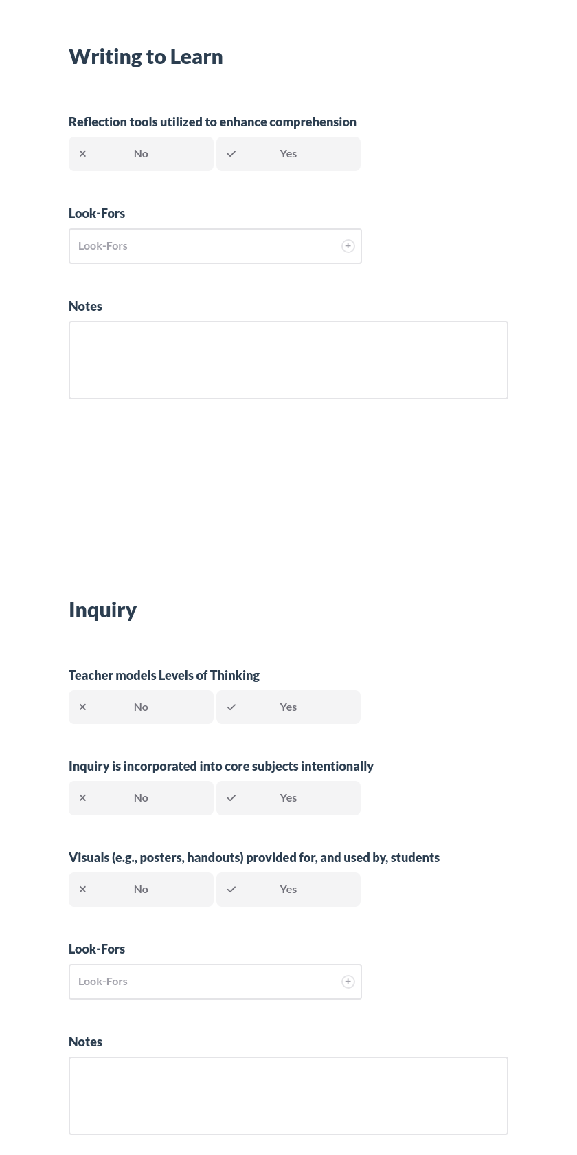 AVID Elementary Foundations: Site Observation Form Preview