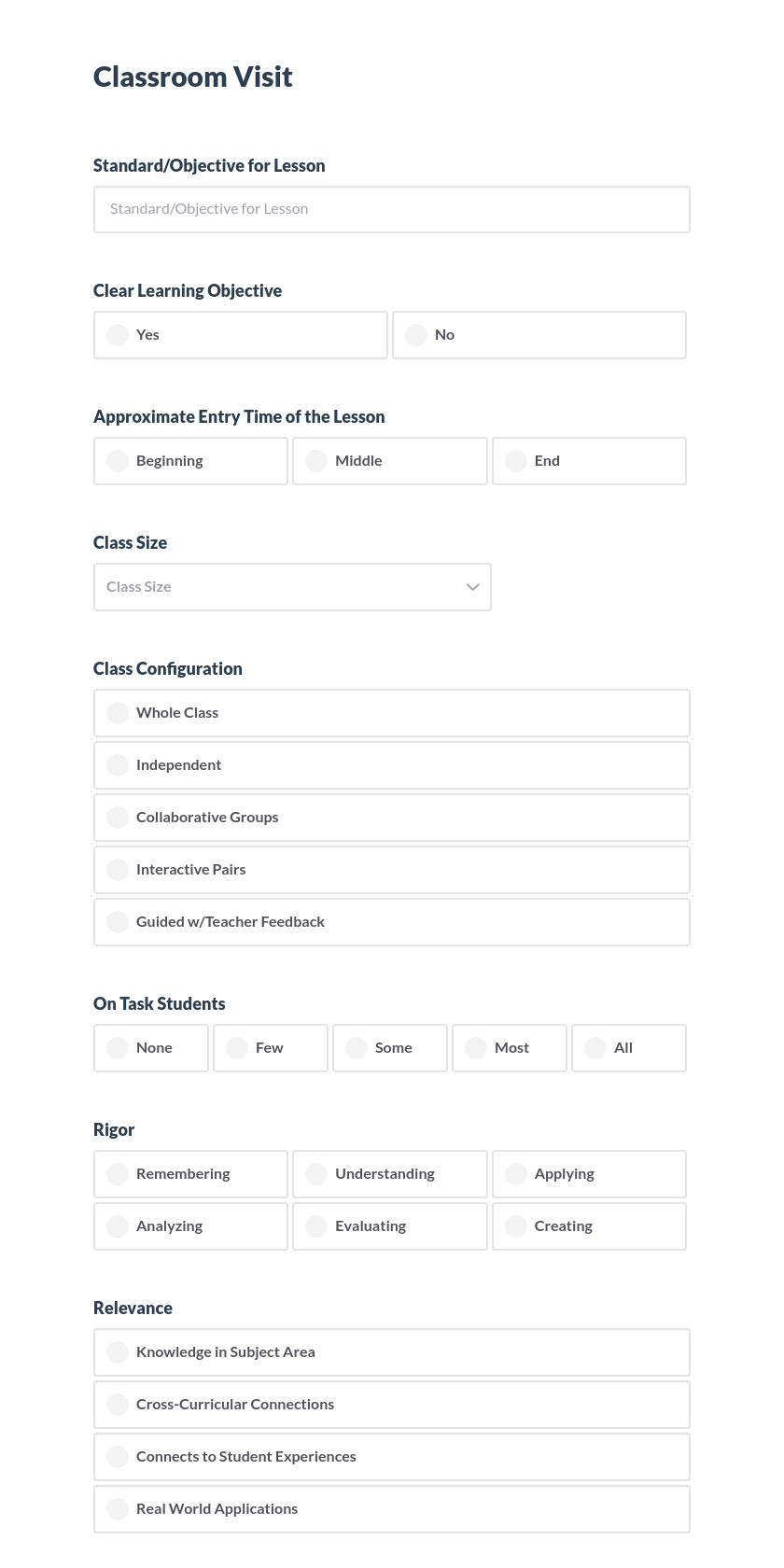 Classroom Walkthrough Preview