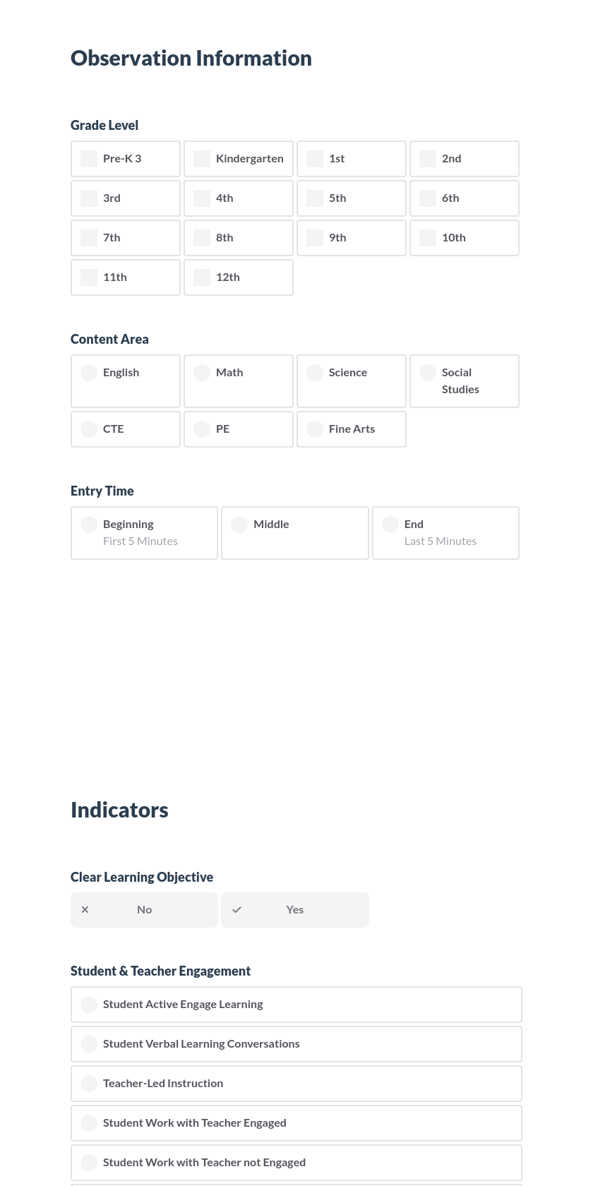 Classroom Walkthrough Preview