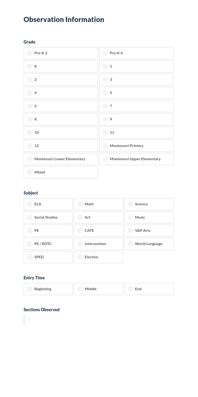 Classroom Observation Preview