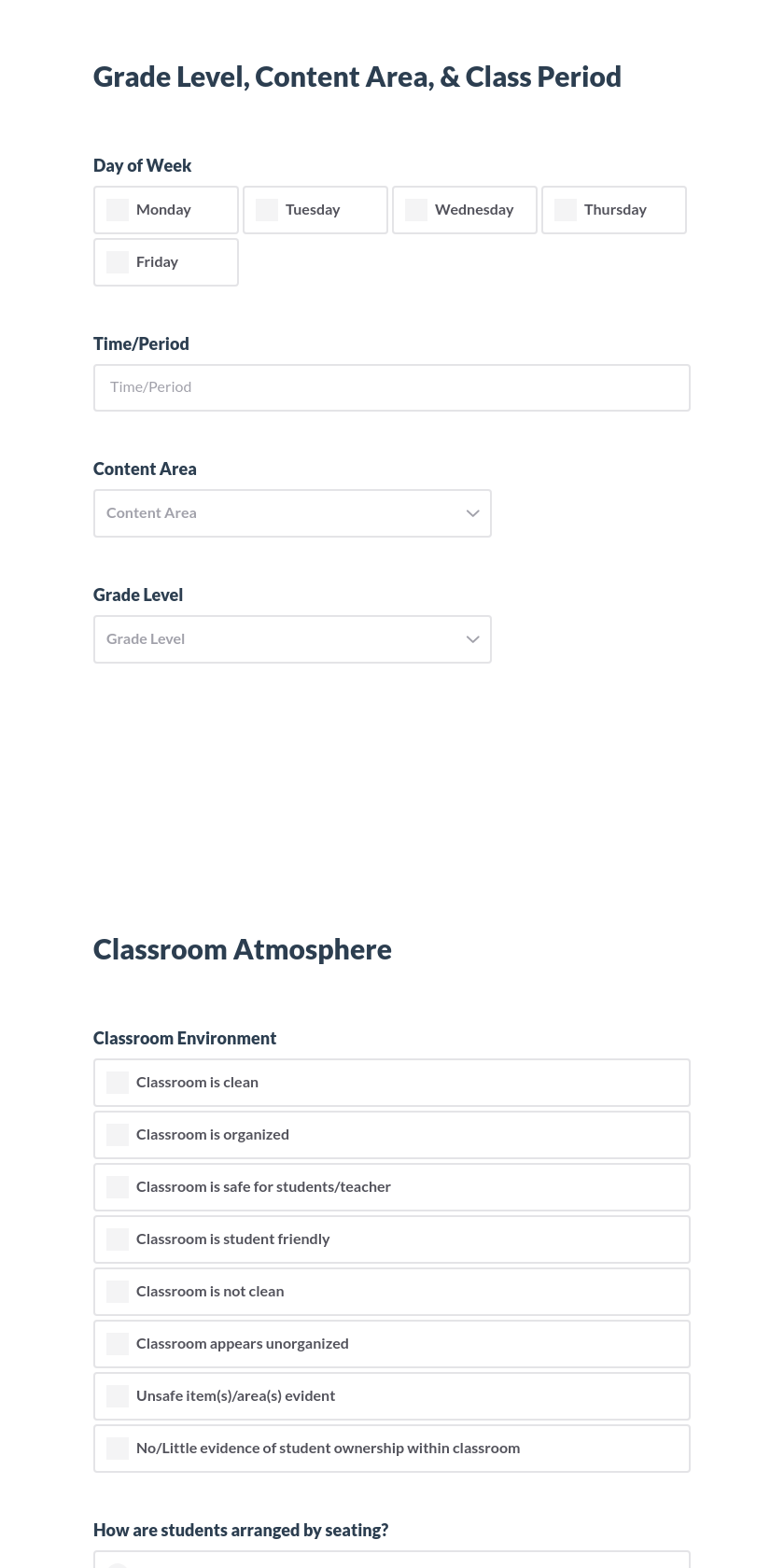 Walkthrough Observation Tool Preview