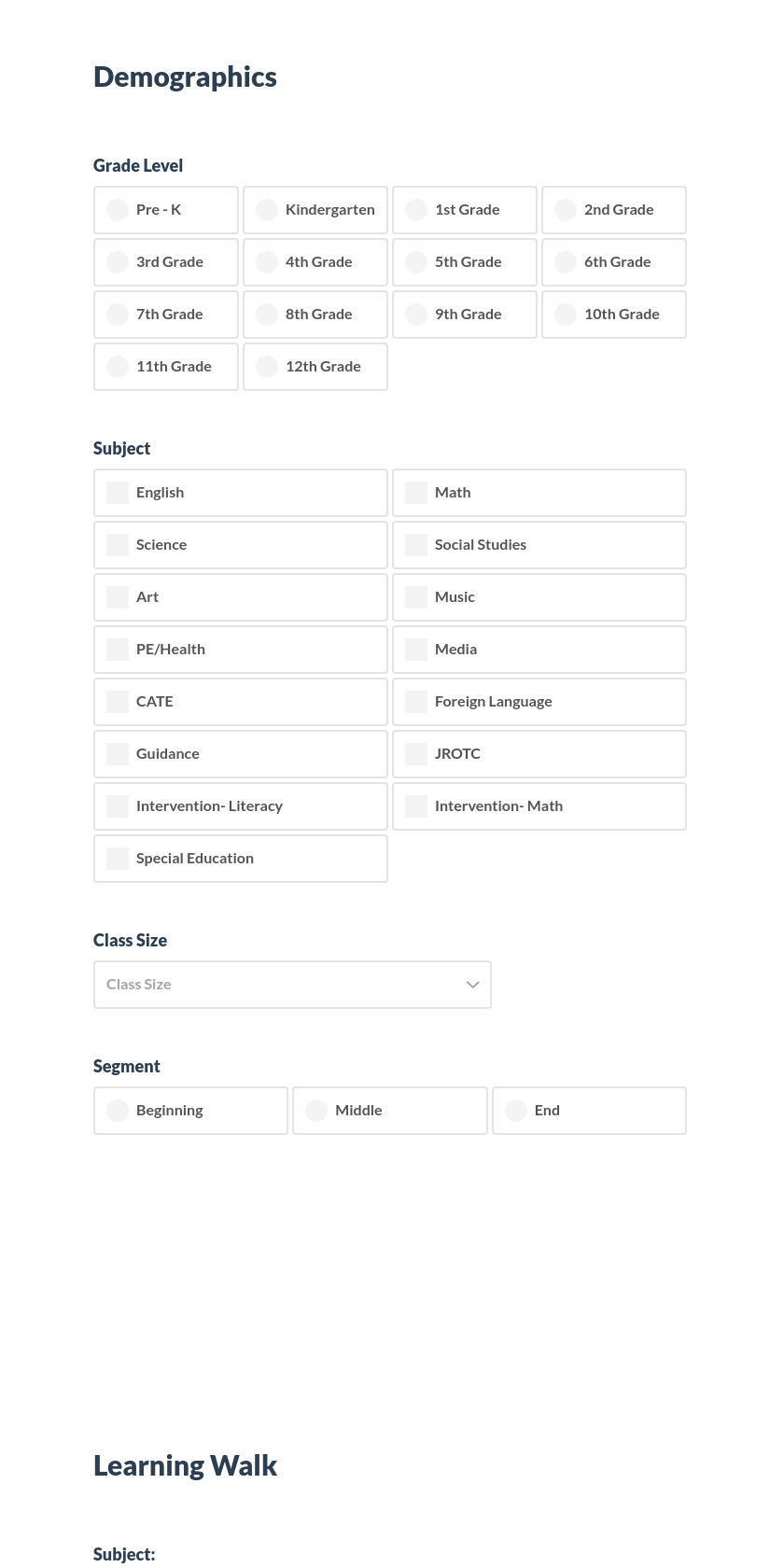 Coaching/Learning Walk Preview