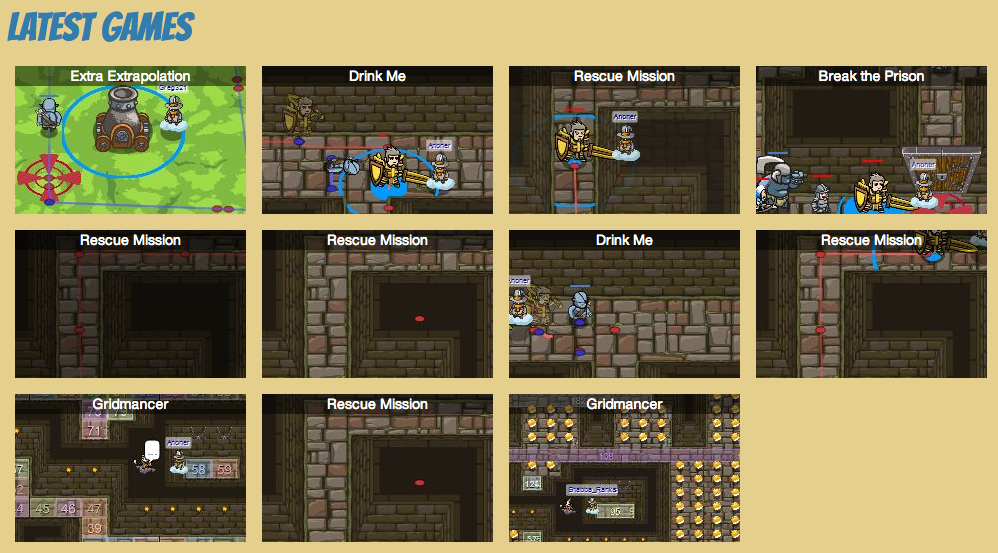 Preliminary multiplayer game list