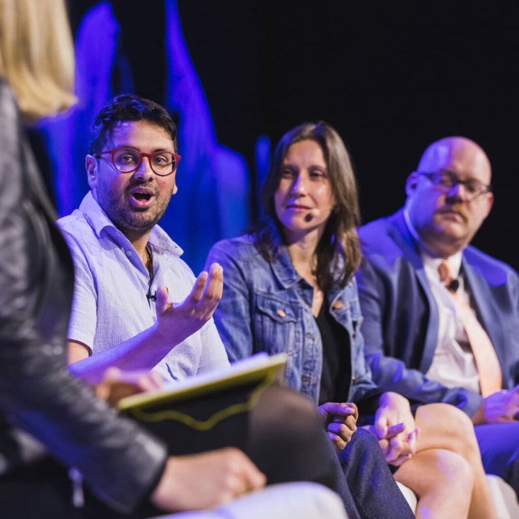Speakers on the mainstage at Code for America Summit