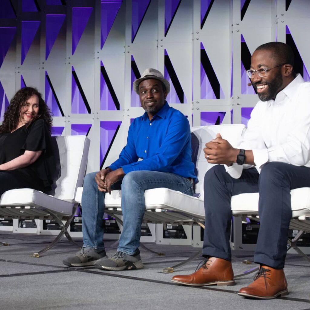 Speakers on the mainstage at Code for America Summit