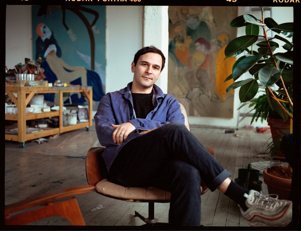 Sanya Kantarovsky in his studio