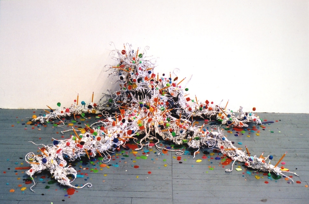 tin foil monster sculpture