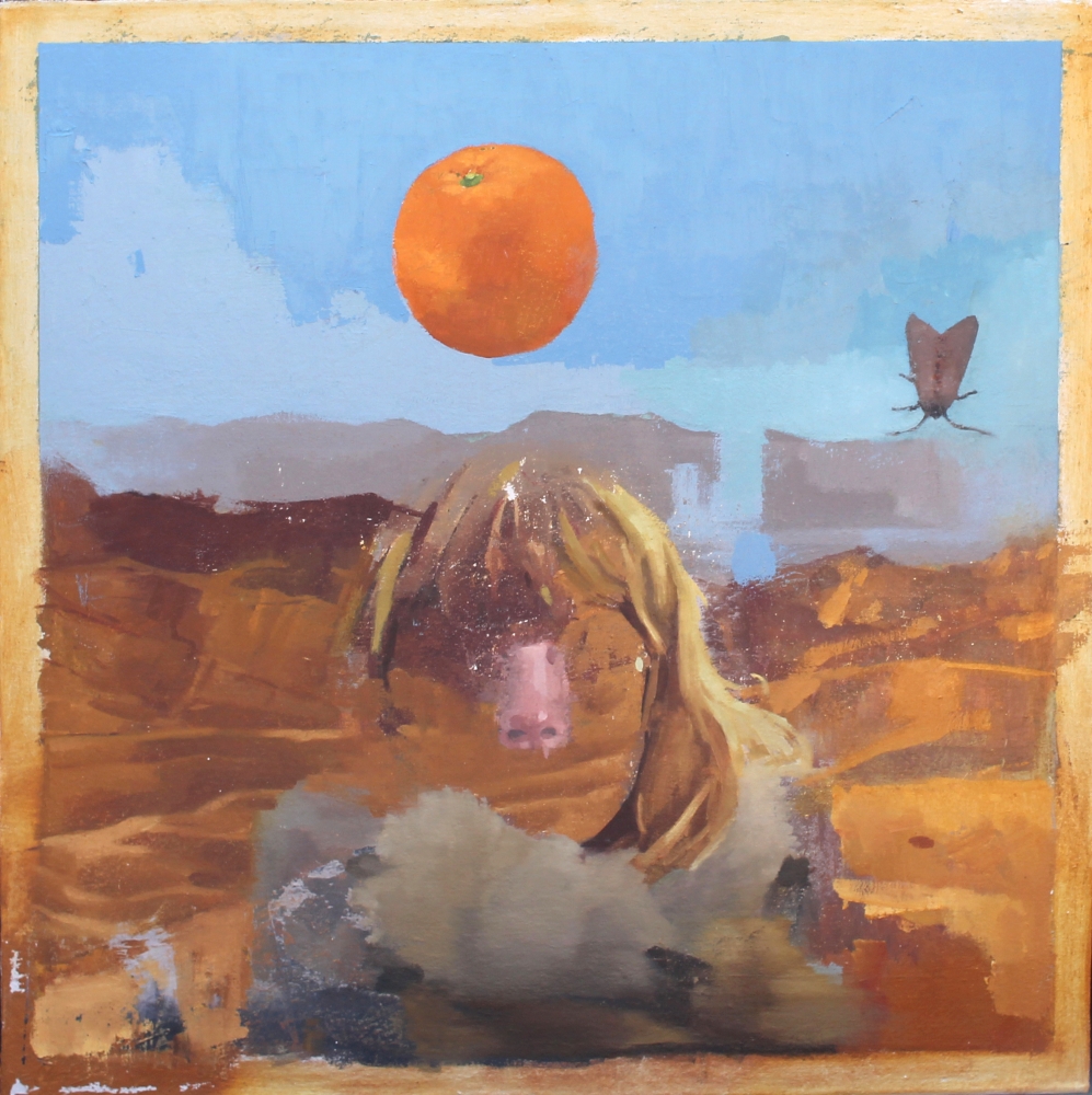 A Total Collapse Of The Sun, 24" x 24", Oil On Canvas Laid On Board