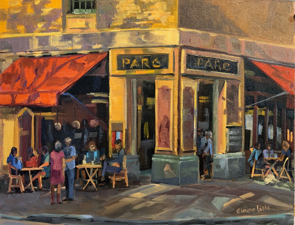 Tea Time At Parc 11" x 14" Oil On Board