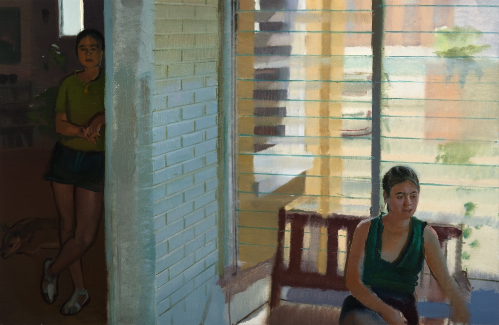 The Porch at 252 Pensdale, 38" x 54" Oil On Linen