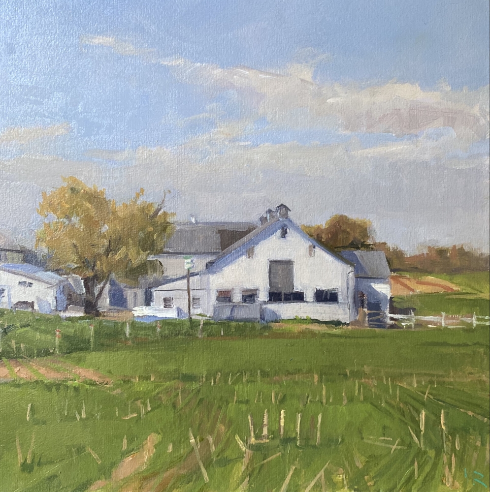 Fall Field, 9” x 9”, Oil On Panel