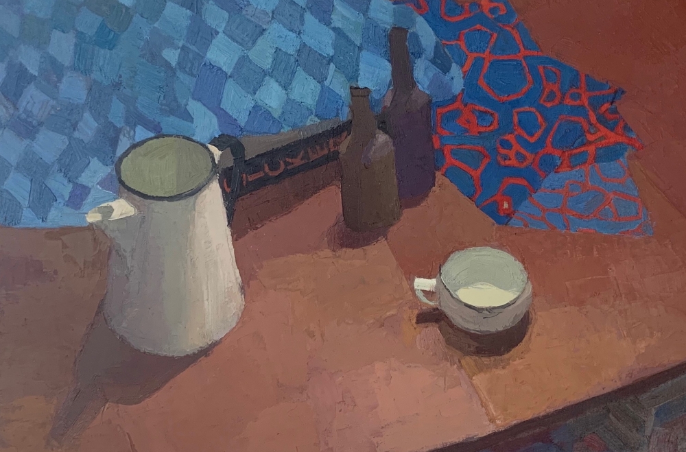 Dining Room Table, 20" x 25", Oil On Canvas Mounted On Board