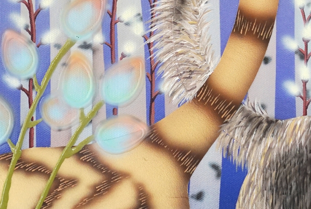 The Lil Language Between You And Me, No. 2 (Detail), 12" x 12", Acrylic And Molding Paste On Canvas