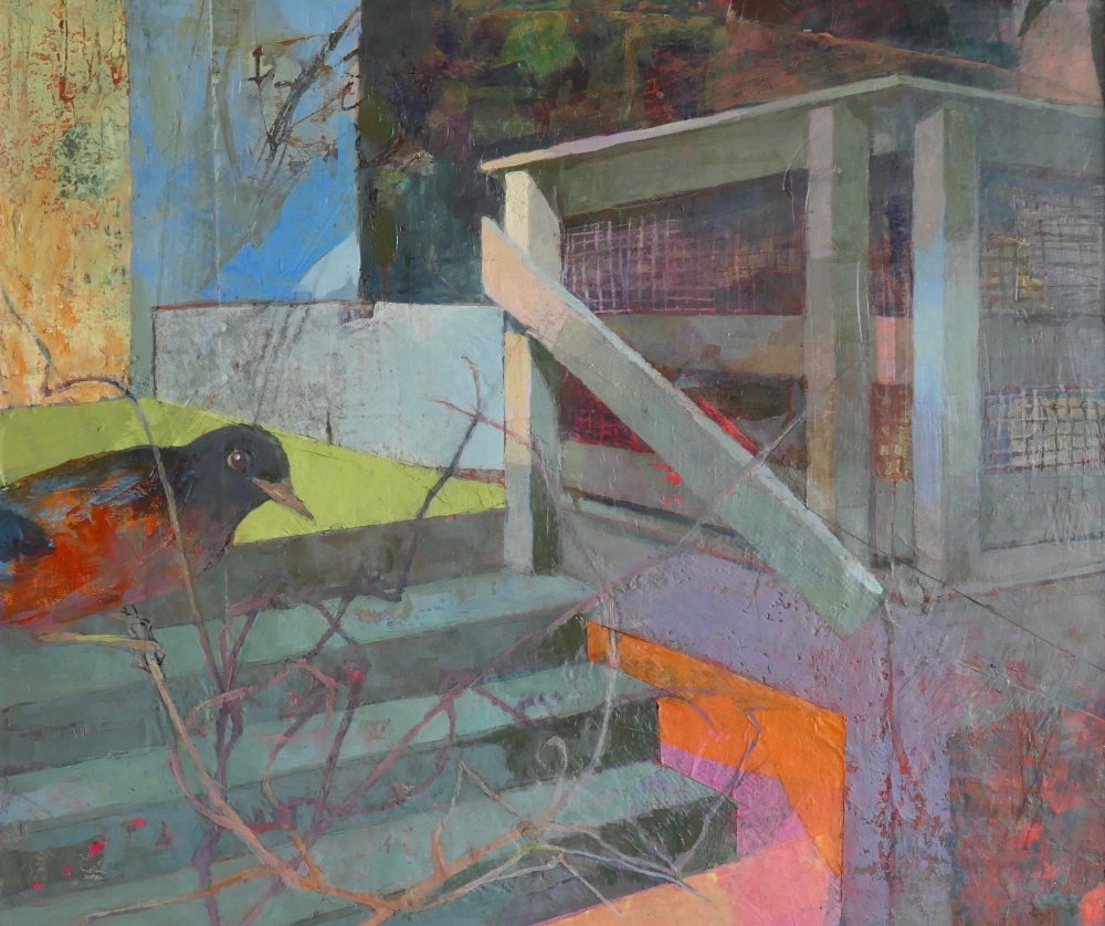 Perky Edgerton, Back Yard Porch #1, Oil On Canvas