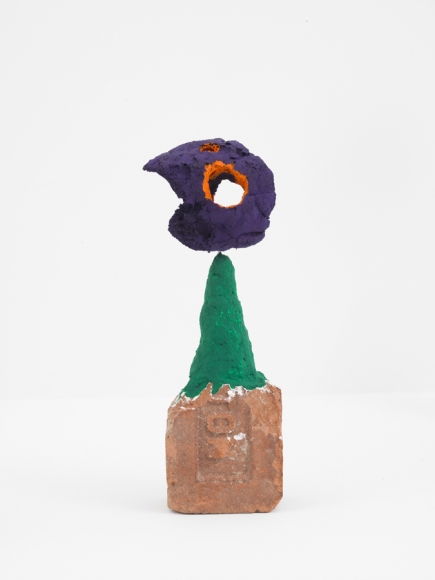 Driftloaf (Purple/ Orange), 2015, brick, wire, paint, papier-mâché, bread