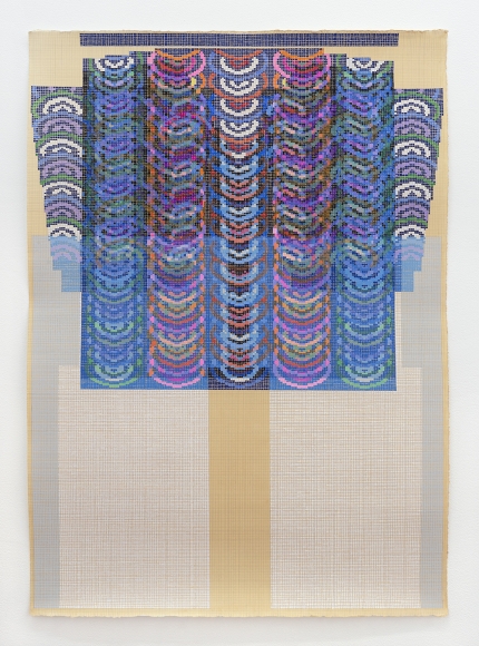 Fireworks, 2018, gouache and graphite on tea stained paper