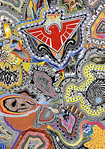 Zero, 2004, mixed media collage 