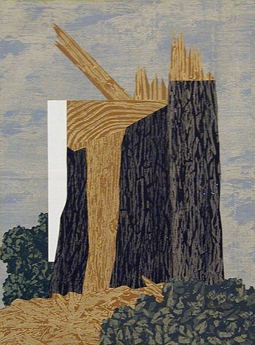 Stump, 2005, acrylic, collage on canvas 
