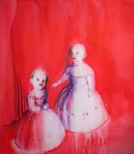 Sisters, 2004, watercolor on canvas