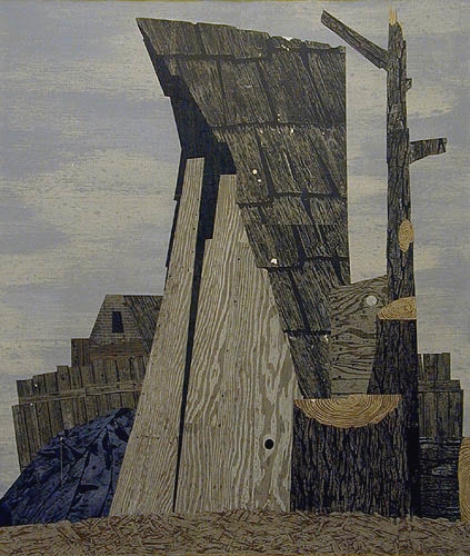 Reaper (study), 2005, acrylic, collage on canvas 